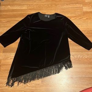 Travelers collection fringe velvety dress